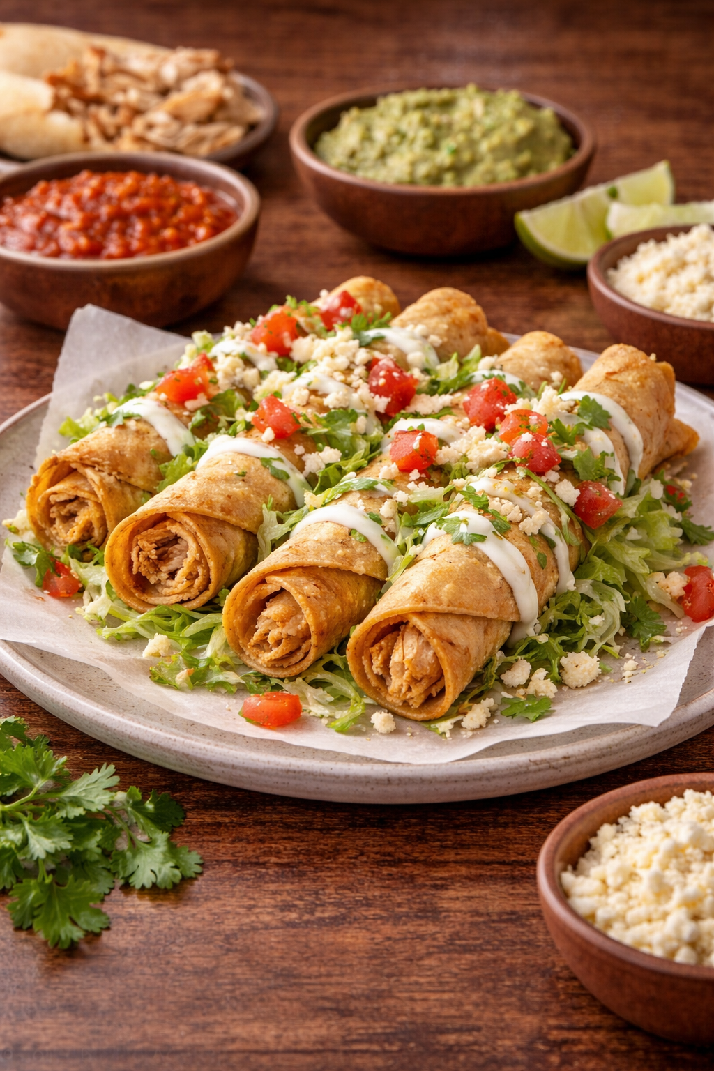 Crispy Corn Tortilla Flautas